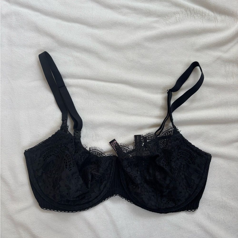 Victoria's Secret Dream Angels Push Up without padding Black Lace Underwire Bra